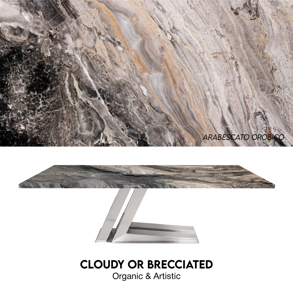 Marblelous customise Marble Dining Tables - Cloudy or Brecciated