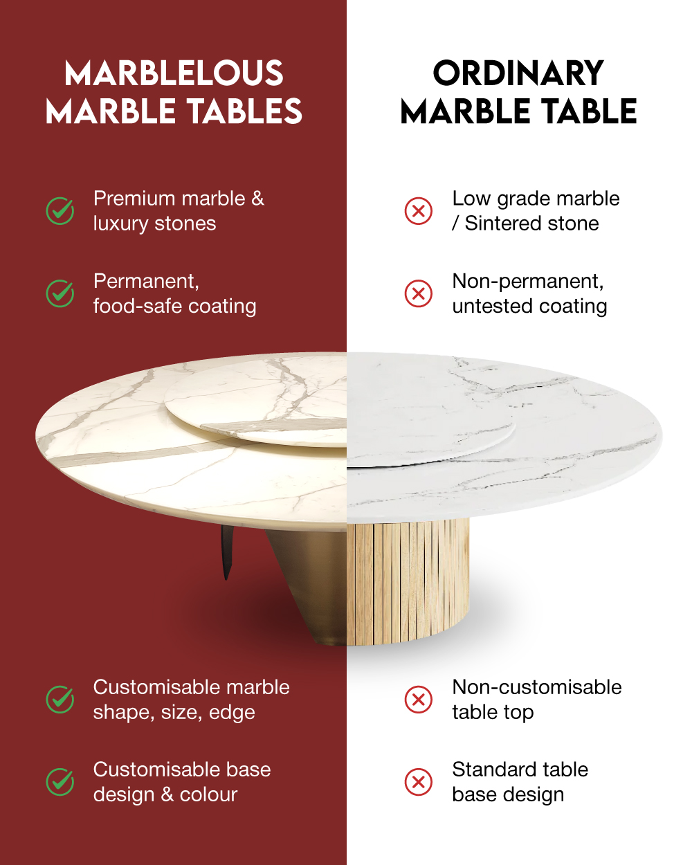 Marblelous Marble Dining Tables - Finding a dining table that ticks all your boxes can be frustrating, but it doesn’t have to be. At Marblelous, you don’t have to settle for less.