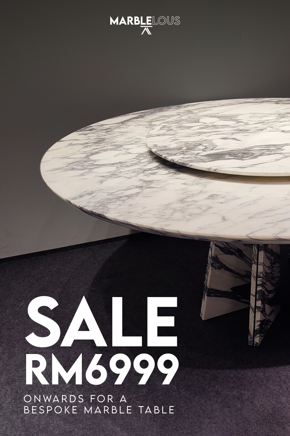 Marblelous customise Marble Dining Tables - More Stones, More Styles - Starting from RM6,999!
