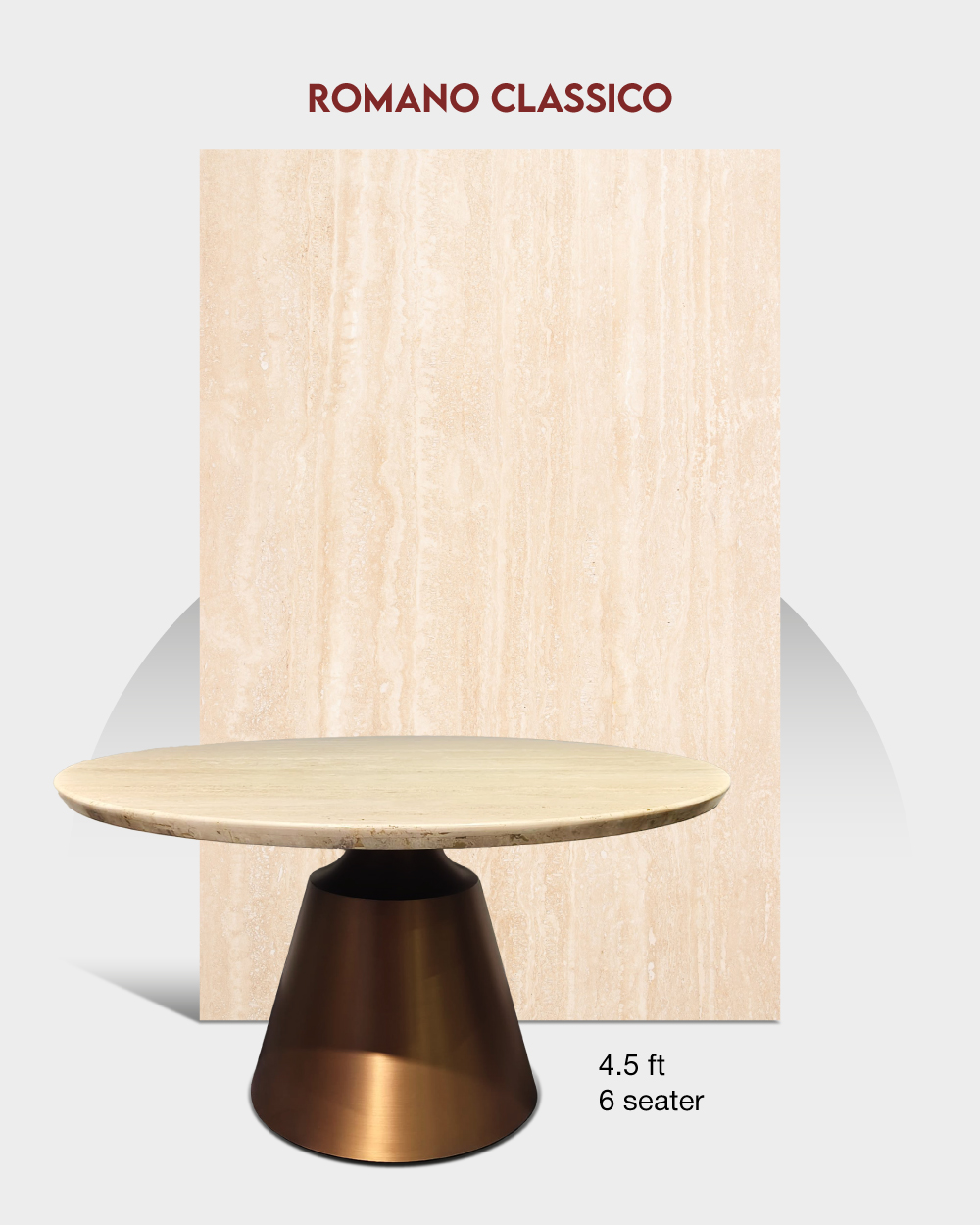 Marblelous customise Marble Dining Tables - 4.5 ft, 6 seater | Romano Classico