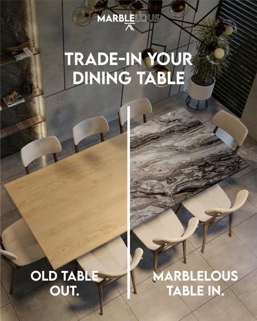 Trade in your current table with us and enjoy up to RM3,000 off* your new Marblelous luxury stone dining table!